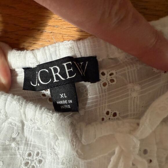 J.Crew Eyelet beach pant with tassels CA881 SZ XL White Beach Vacation Pool - Picture 3 of 10